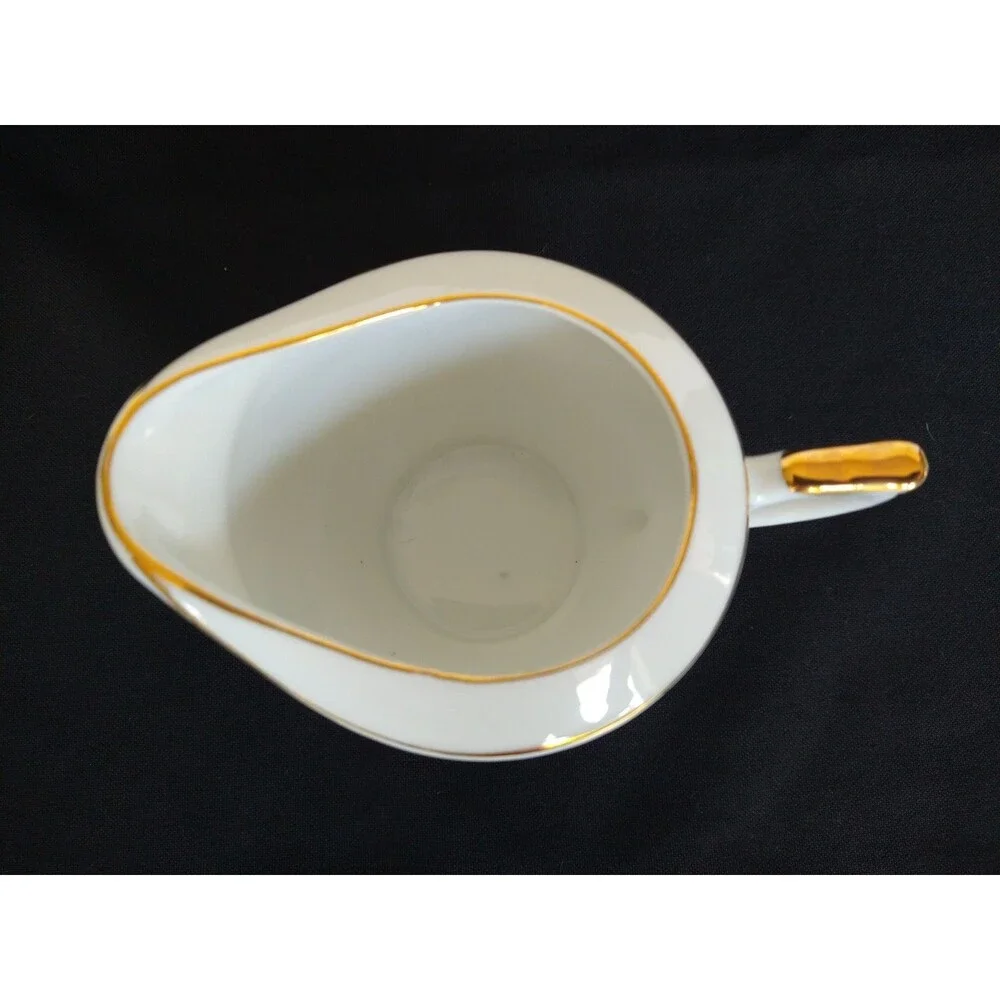 Vintage Lefton China Golden 50th Anniversary Gift Set Creamer & Sugar Bowl W/Lid